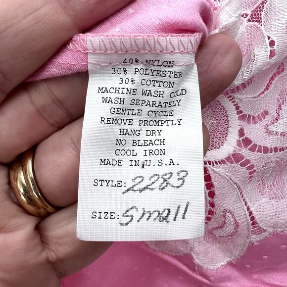 Rare Vintage 1990's Fernando Squette Sanchez Pink Silky y2k Slip Dress Small - Picture 5 of 6